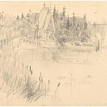 М. В. Нестеров. Эскиз. Монах у пруда. 1890-е гг. Государственный историко-художественный и литературный музей-заповедник «Абрамцево»
