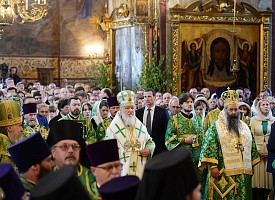 Патриаршее служение в праздник Святой Троицы в Троице-Сергиевой Лавре