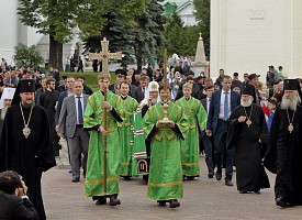 Встреча Святейшего Патриарха Кирилла в Троице-Сергиевой Лавре накануне праздника преподобного Сергия Радонежского